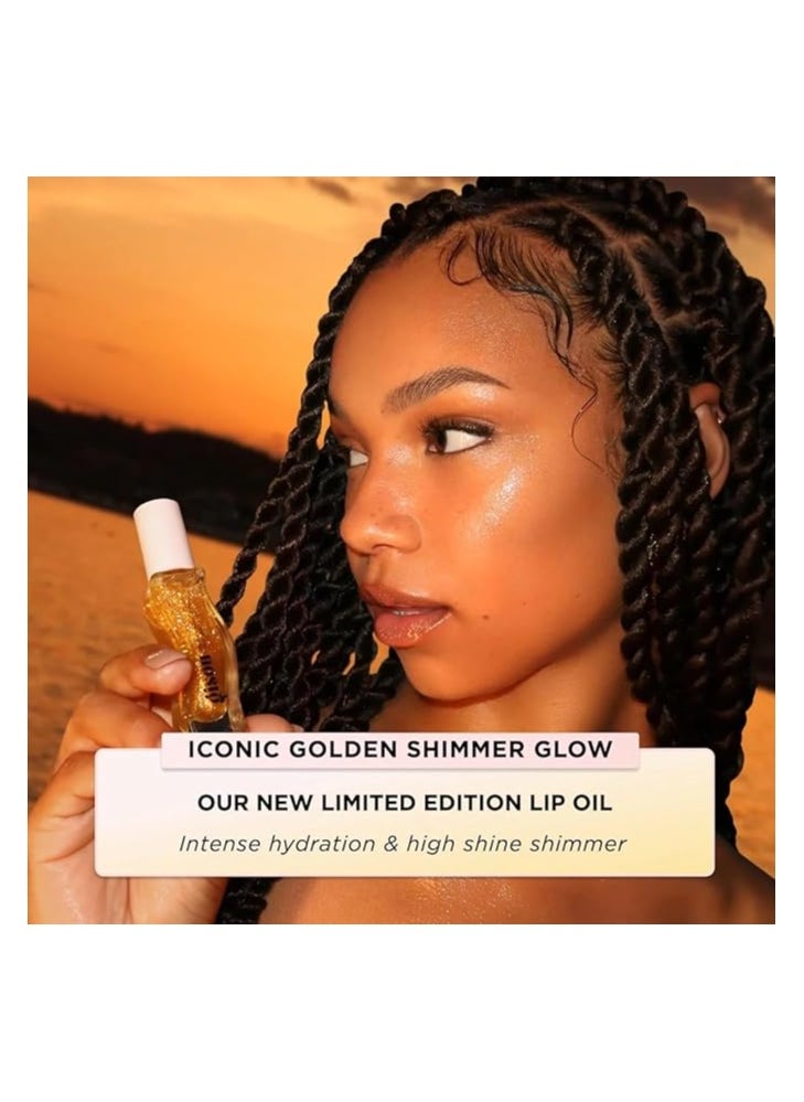 Gisou Golden Shimmer Jisoo Glow Enriched Lip Oil with Honey - Naturally Moisturizing, Nourishing and Enhancing Formula for Luxurious Lips 0.27 oz 8 ml  - Image 5