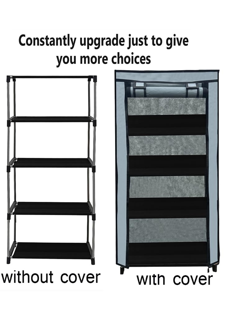 PHILOSHOP Wardrobe Organizer for ClothesAlmirah for ClothesBedroom Organiser with 4 Layer Grey - Image 2
