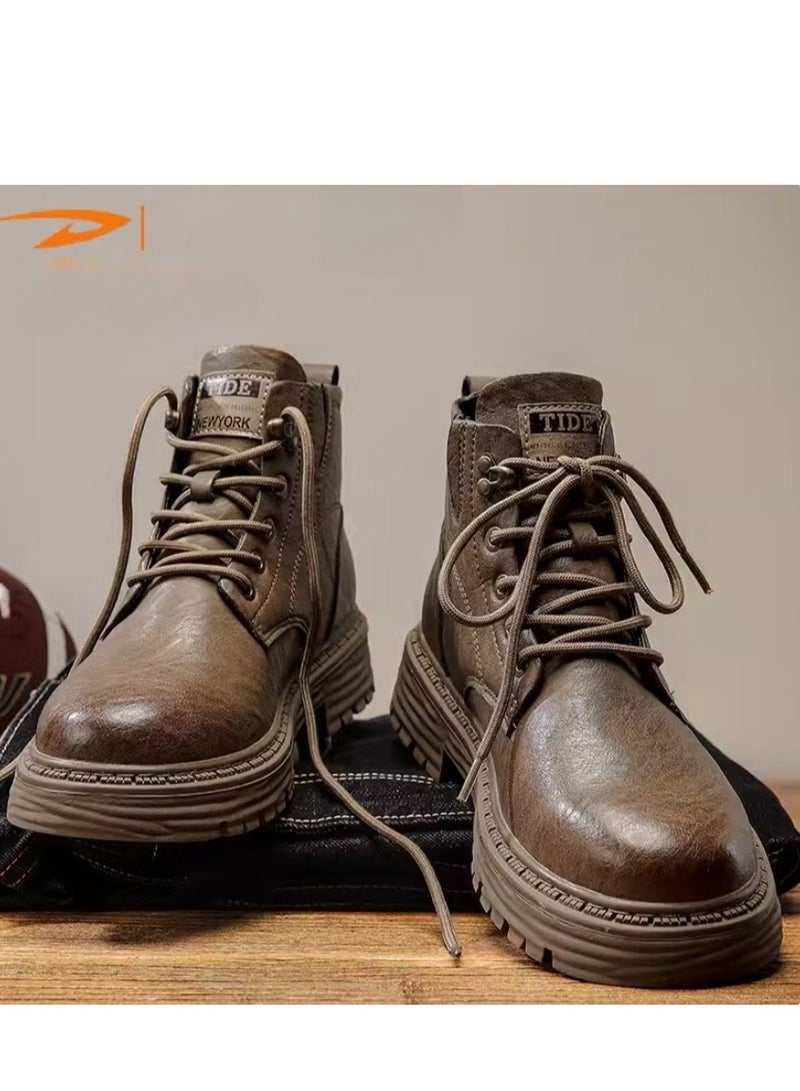 Men's High Top Outdoor Waterproof Casual Shoes Martin Boots - Image 1