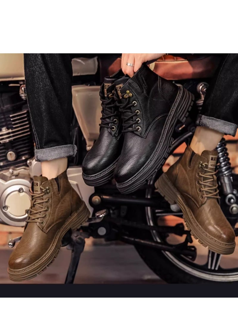 Men's High Top Outdoor Waterproof Casual Shoes Martin Boots - Image 2