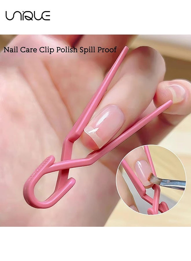 Unique 40 Pcs Nail Polish Protector for Fingers - Acrylic Nail Protector Easy C Curve Nail Pinching Clips Manicure Tools Nail Art Accessories for Gel Finger Nail Extension UV Builder - Pink/Purple - Image 5