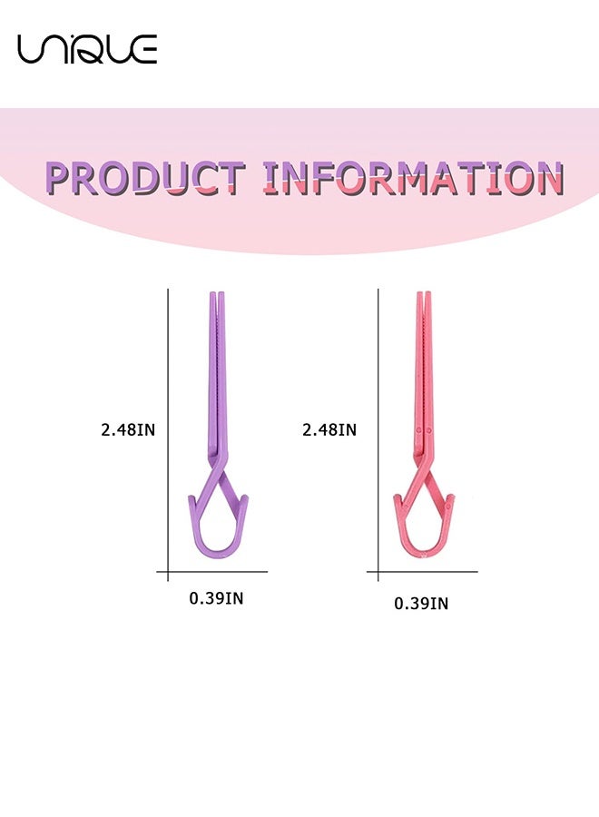 Unique 40 Pcs Nail Polish Protector for Fingers - Acrylic Nail Protector Easy C Curve Nail Pinching Clips Manicure Tools Nail Art Accessories for Gel Finger Nail Extension UV Builder - Pink/Purple - Image 2
