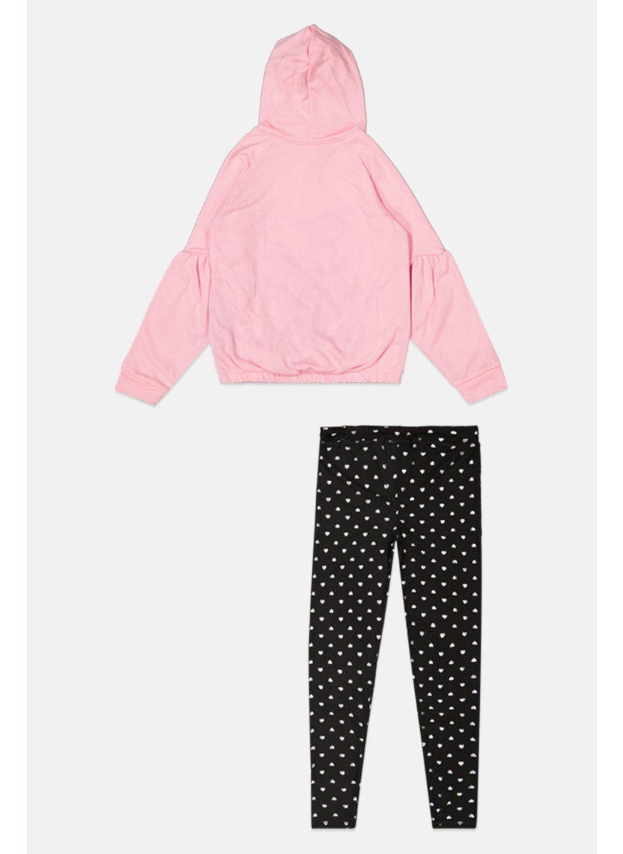 Body Glove Kids Girl 2Pc Graphic Print Sweatshirt And Pants, Pink  - Image 2