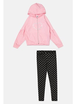 Body Glove Kids Girl 2Pc Graphic Print Sweatshirt And Pants, Pink  - Image 1