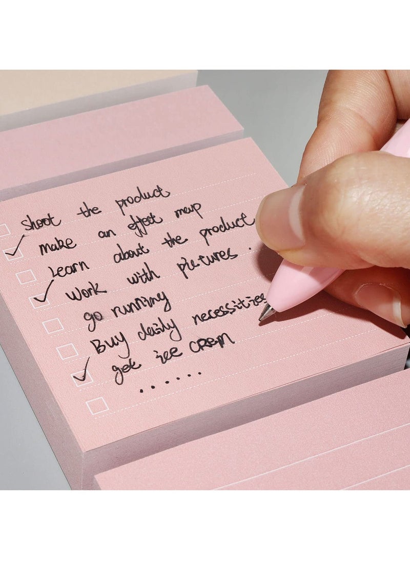 Generic Pink Sticky Notes Set, Portable Macaron Sticky Notes, 240 Sheets Lined Pastel Sticky Note Pads , Self-Stick Index Tabs Flag Organizer for Planner, Journal, Calendar, School, Office Supplies (Pink)  - Image 4