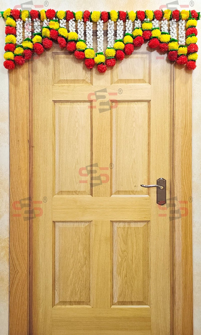 S2S Artificial Mogra Flowers I Heavy Door Hanging Toran I Bandhanwar for All Festivals Decoration (Length - 40 Inch), Multicolor - Image 3