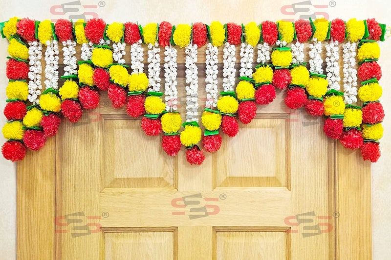 S2S Artificial Mogra Flowers I Heavy Door Hanging Toran I Bandhanwar for All Festivals Decoration (Length - 40 Inch), Multicolor - Image 1