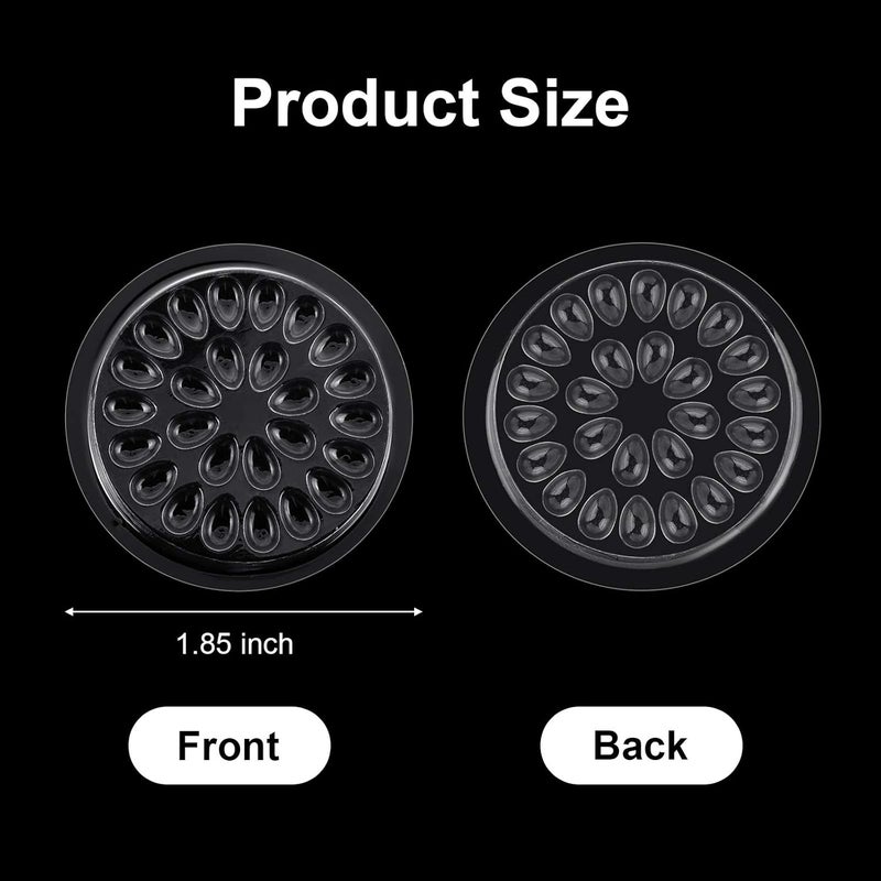 Maitys 200 Pieces Disposable Plastic Glue Pad Transparent Flower Shape Glue Pallet Pad Lash Glue Holder Tray Tools Pigment Holder Base for Eyelash Extension - Image 2