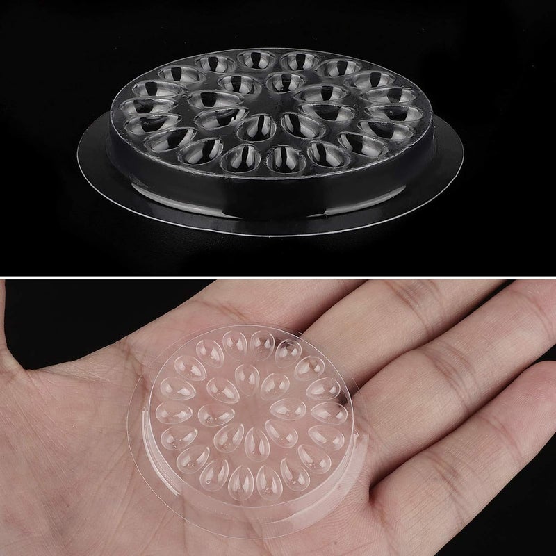 Maitys 200 Pieces Disposable Plastic Glue Pad Transparent Flower Shape Glue Pallet Pad Lash Glue Holder Tray Tools Pigment Holder Base for Eyelash Extension - Image 3