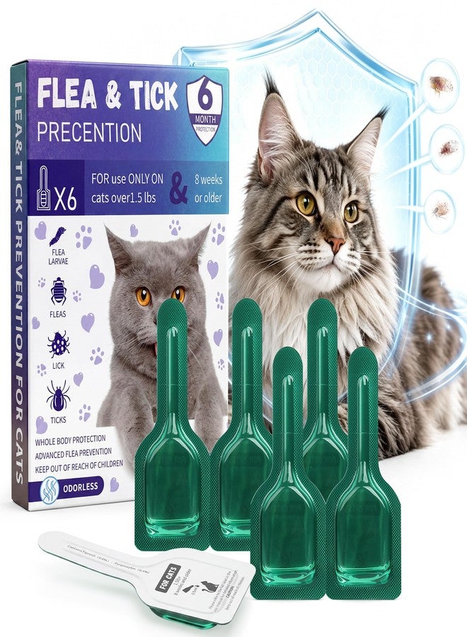 Crobirware Topical Flea and Tick Product for Cats, 6 Doses, 0.8 mL Each, for Use Only as Directed on Product Label - Image 1