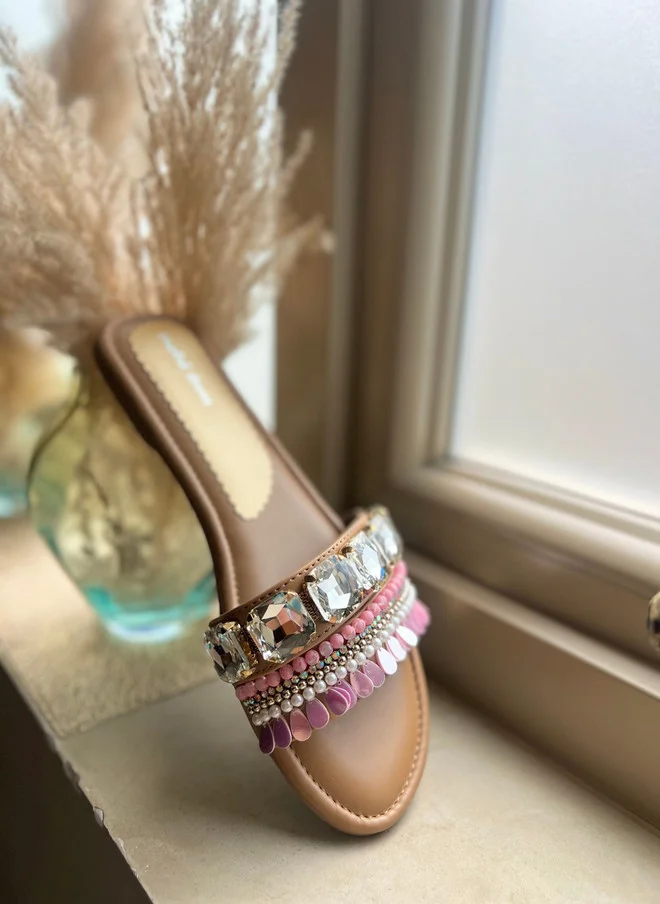 Sandal Stories جلابو جلام أحذية مسطحة مزينة للنساء