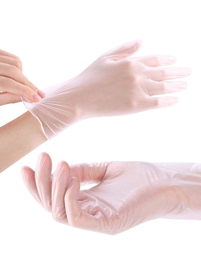 100-Piece Disposable Vinyl Hand Gloves Clear M - Image 1