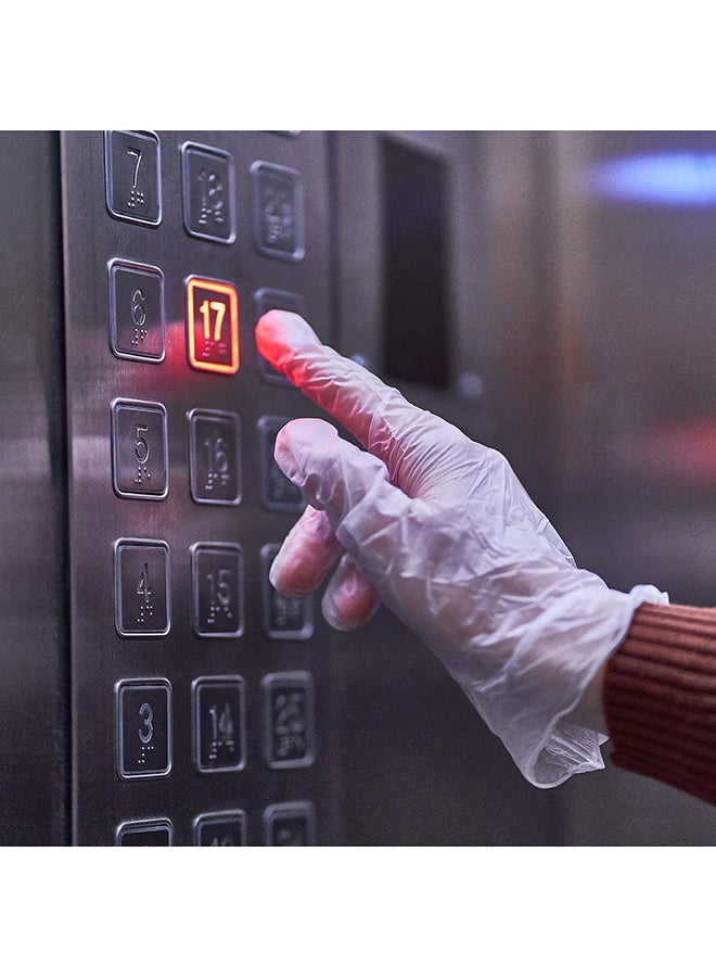 100-Piece Disposable Vinyl Hand Gloves Clear M - Image 3