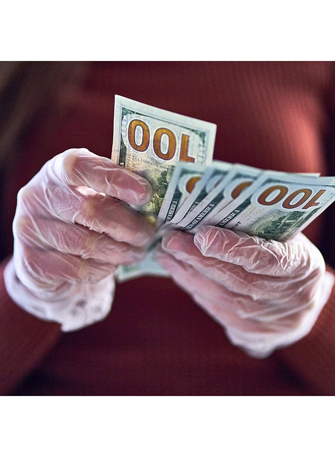 100-Piece Disposable Vinyl Hand Gloves Clear M - Image 4