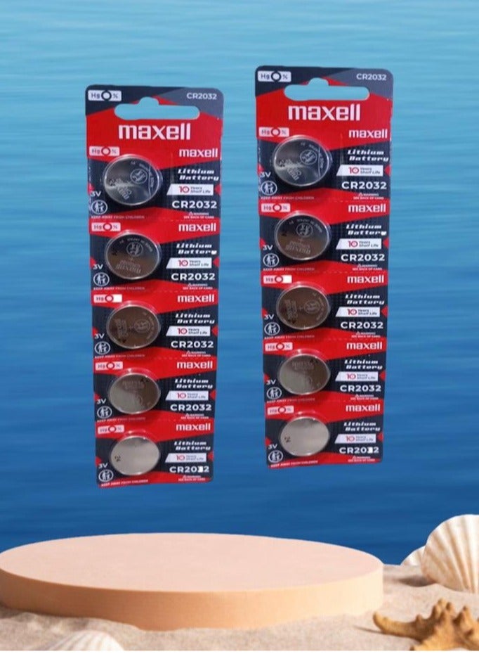 Maxell 10pcs CR2032 lithium battery made in Japan - Image 2