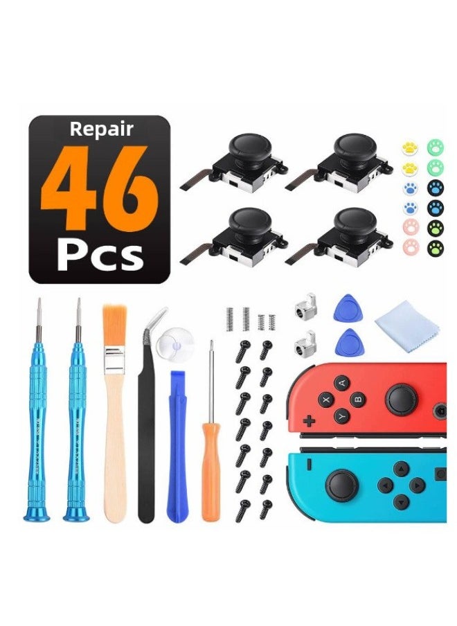 Generic Switch3D Rocker JOY-CON Handle Repair Tool Switch Dismantling Machine Screwdriver Lock Cat Claw Cap-Product Color:46-piece Set Of 4 Remote Sensing Maintenance Tools  - Image 1