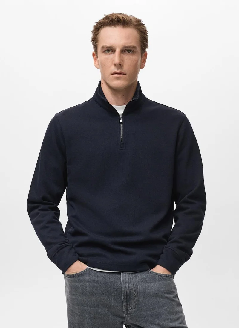 Mango Man Regular-fit zip-up hoodie