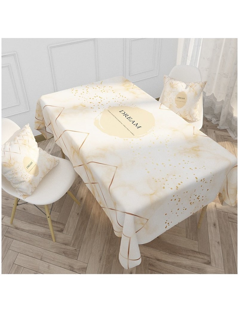1-Piece Printed Waterproof Cotton and Linen Tablecloth 140*140CM - Image 1