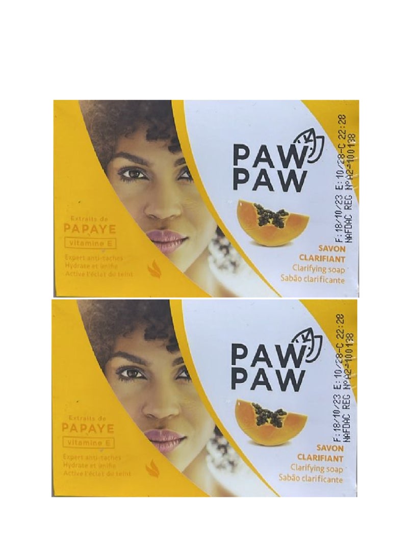 باو باو 2 قطعة من صابون تنظيف من باو باو مع فيتامين E ومستخلصات البابايا 180 جم - Image 2