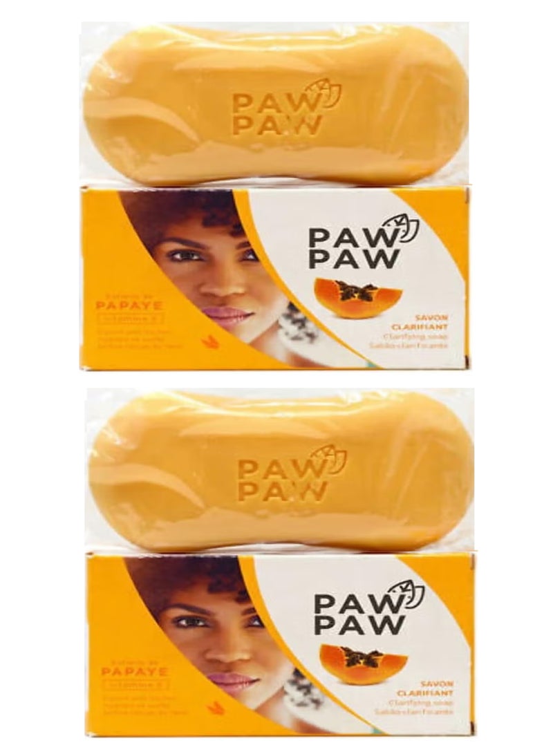 باو باو 2 قطعة من صابون تنظيف من باو باو مع فيتامين E ومستخلصات البابايا 180 جم - Image 1