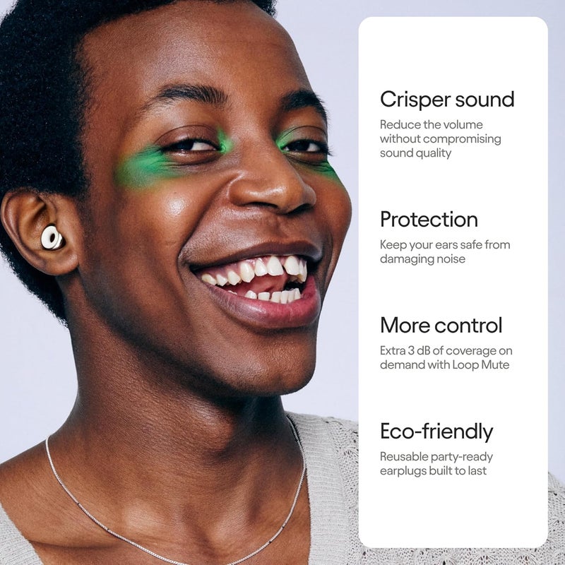 سماعات Loop Experience 2 Plus – حماية سمع معتمدة للحفلات والمهرجانات والموسيقيين والرياضة والحياة الليلية – تقليل ضوضاء 17 ديسيبل (عالية الدقة) + كتم للوسادة الإضافية - Image 2