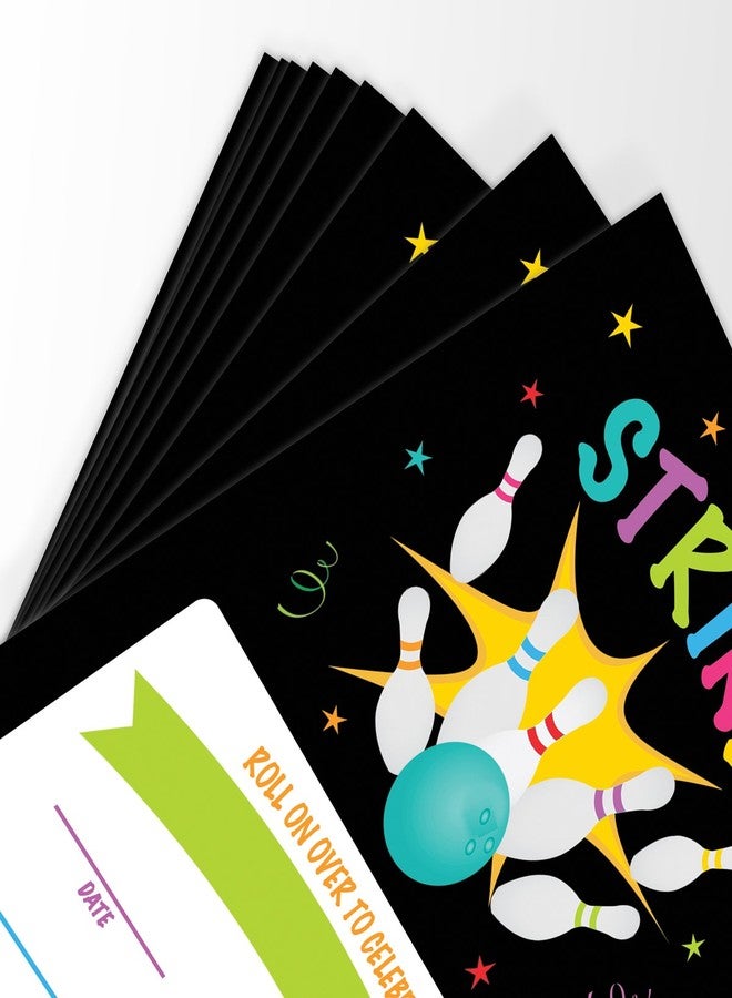 Printed Party Kids Birthday, Bowling Party, 20 Invitations and Envelopes - Image 3