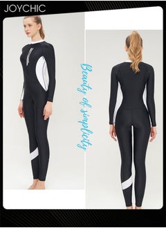 Joychic Women Summer One Piece Rash Guard Swimsuit Zipper Front Bathing Suit Surfing Wetsuit UPF 50+ Sporty Swimwear for Outdoor Beach  - Image 4
