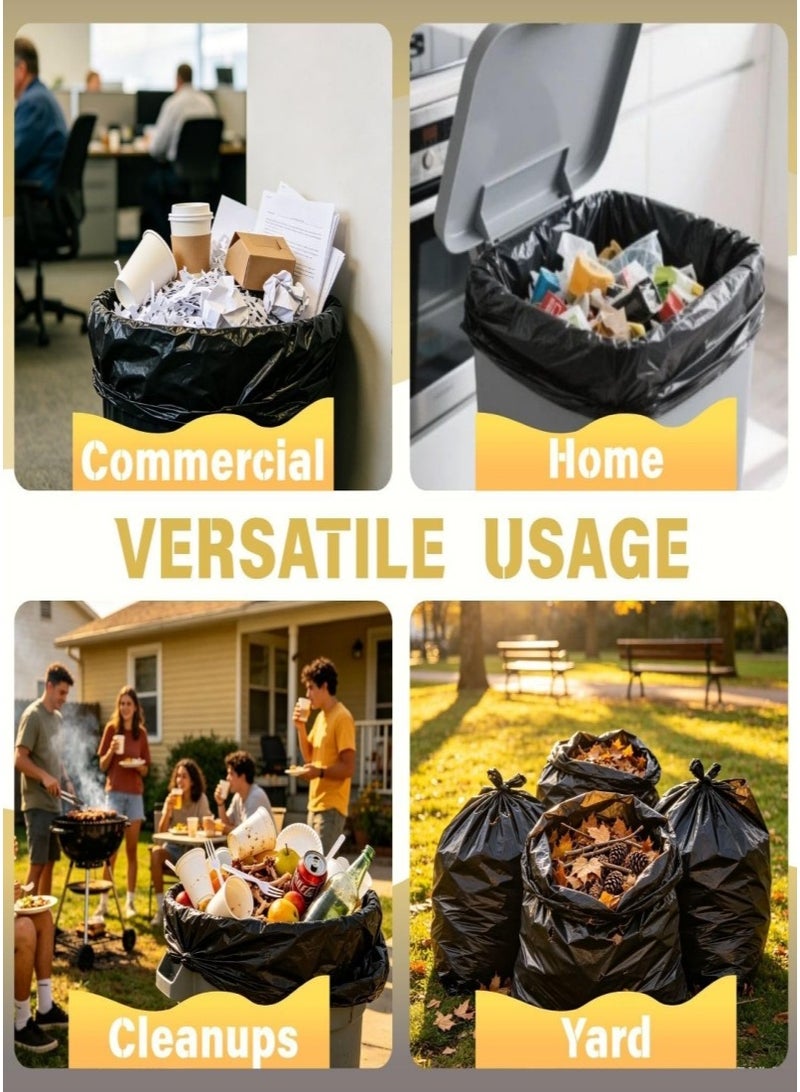 100 bags 110 x 90 cm Heavy-Duty Garbage Bags,55 Gallon Kitchen Garbage Bags,Household Cleaning Garbage Bags,Garbage Bin Bags,Garbage Bin Liners,Large Garbage bags for Contractors, Industrial, Garbage Bag,Home,Kitchen,Commercial,Outdoor, Municipal Bag - Image 4