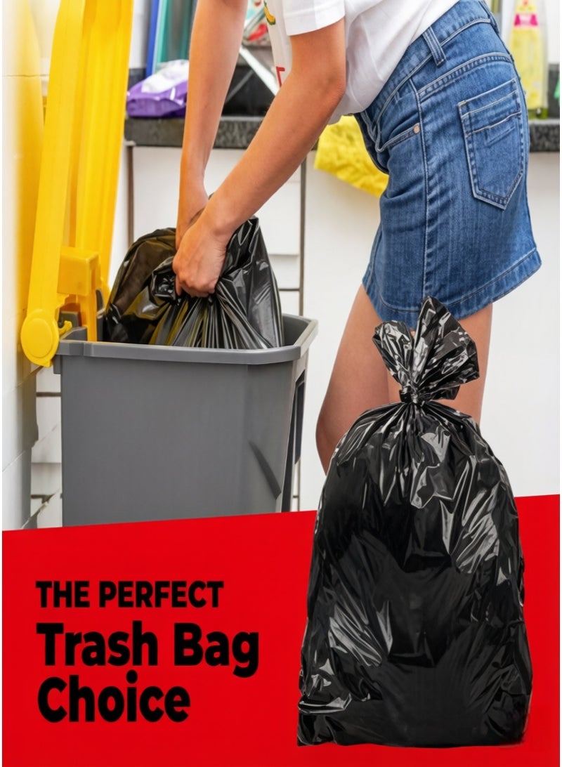 100 bags 110 x 90 cm Heavy-Duty Garbage Bags,55 Gallon Kitchen Garbage Bags,Household Cleaning Garbage Bags,Garbage Bin Bags,Garbage Bin Liners,Large Garbage bags for Contractors, Industrial, Garbage Bag,Home,Kitchen,Commercial,Outdoor, Municipal Bag - Image 3