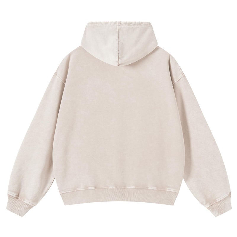 KEEPSHOWING Mens Oversized Hoodies Vintage Hoodie Couples Pullover Acid Wash Hoodies for Men Streetwear Sweatshirts(Beige(hooded) L) - Image 3