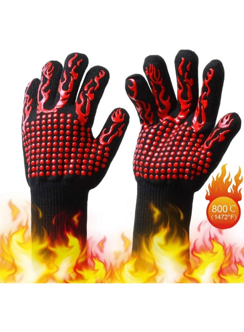 Multicolor BBQ Gloves Extreme Heat Resistant Grilling Gloves Non-Slip Oven Gloves for Outdoor Cooking Mitts for Barbecue, Grill, Cooking  - Image 1
