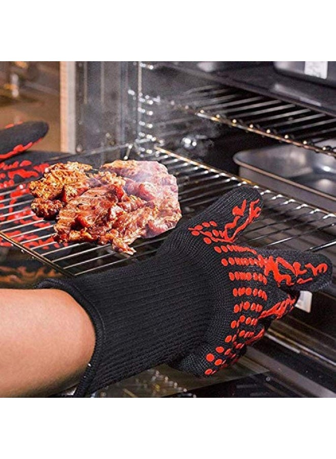 Multicolor BBQ Gloves Extreme Heat Resistant Grilling Gloves Non-Slip Oven Gloves for Outdoor Cooking Mitts for Barbecue, Grill, Cooking  - Image 5