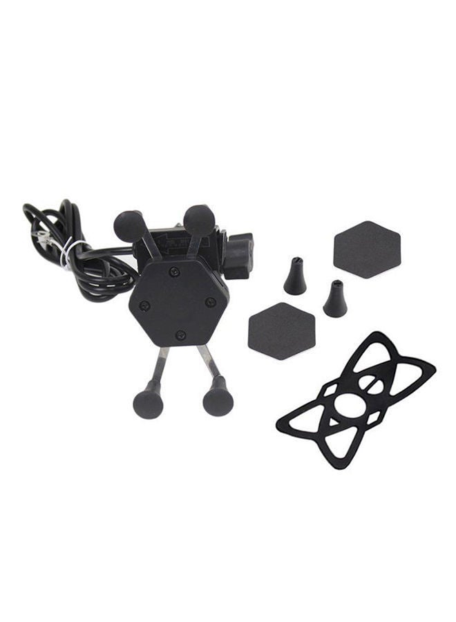 NIBEMINENT Universal Motorcycle Phone Mount Bracket Black  - Image 1