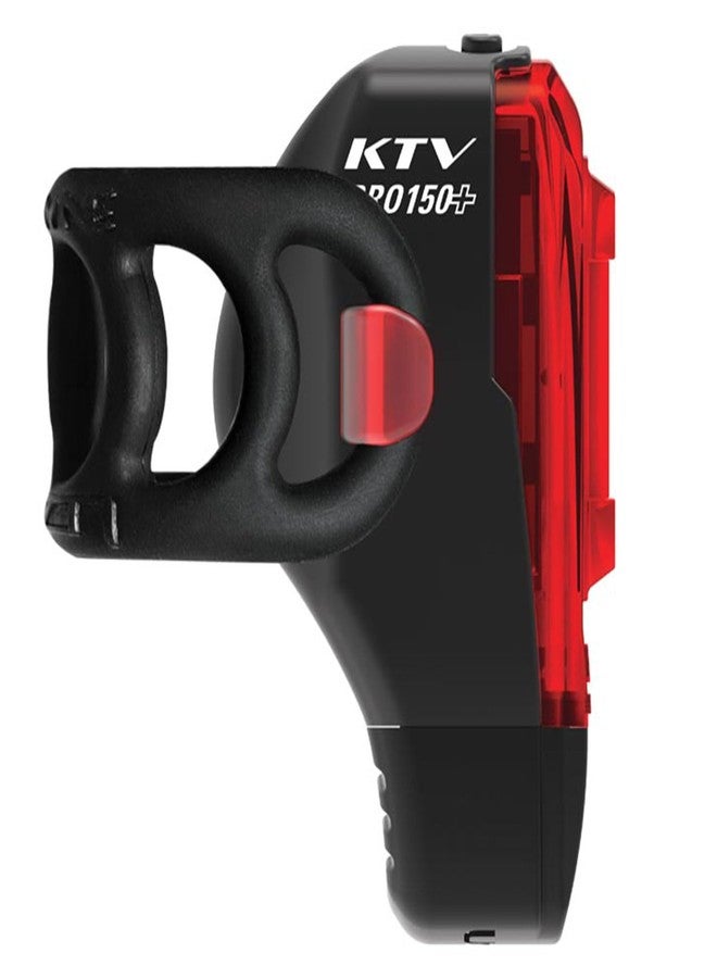 LEZYNE KTV Drive Pro+ Bicycle USB Rechargeable IPX7 Waterproof 270-Degree Visibility LED Rear Light w/Multiple Solid & Flash Modes | Mounting Strap Included, Black, 150 Lumens/USB Stick - Image 2