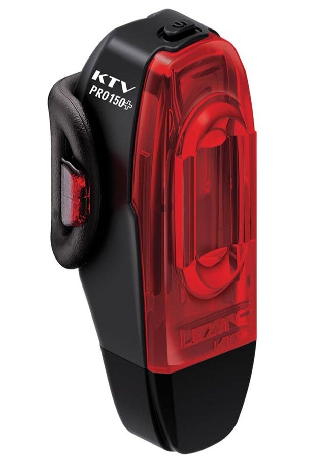 LEZYNE KTV Drive Pro+ Bicycle USB Rechargeable IPX7 Waterproof 270-Degree Visibility LED Rear Light w/Multiple Solid & Flash Modes | Mounting Strap Included, Black, 150 Lumens/USB Stick - Image 1