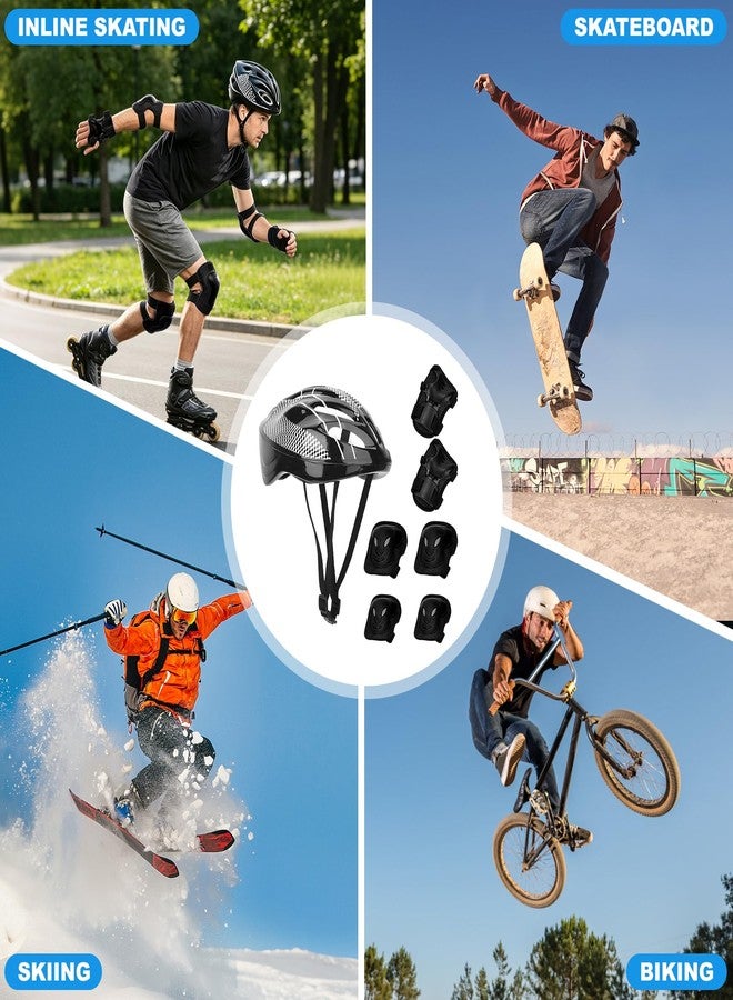 Pilipane 7pcs Adult Roller Skating Gear Set Knee Pads Elbow Pads Gloves Helmet Skateboard Protective Gear (Adult Version) - Image 5