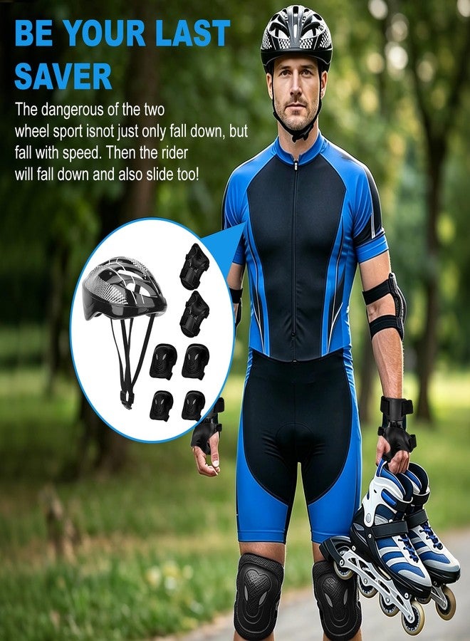 Pilipane 7pcs Adult Roller Skating Gear Set Knee Pads Elbow Pads Gloves Helmet Skateboard Protective Gear (Adult Version) - Image 2