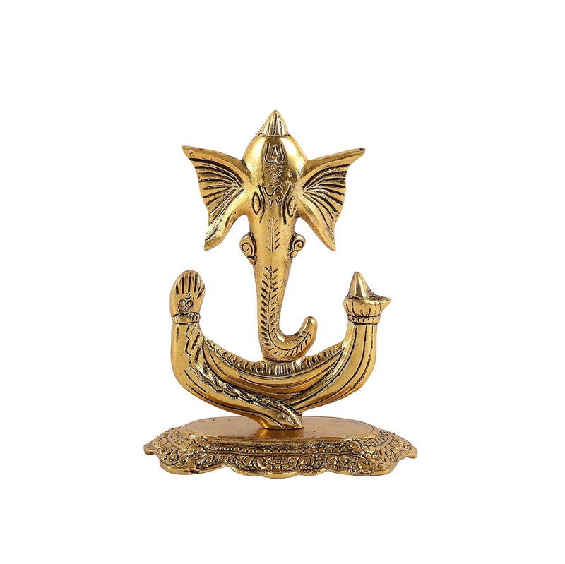 HEYEARTH Lord Ganesh StatuesGanesha FigurineLord Ganesha Idol Statue for Home TempleOfficeGiftsGanpati Ganesha Idol for Home Decor Gold 7 Inches - Image 3