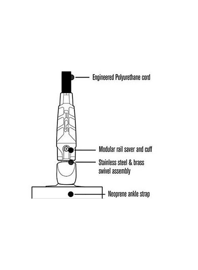 FCS Stand Up Paddle Board Regular Ankle Leash Black 10' - Image 2