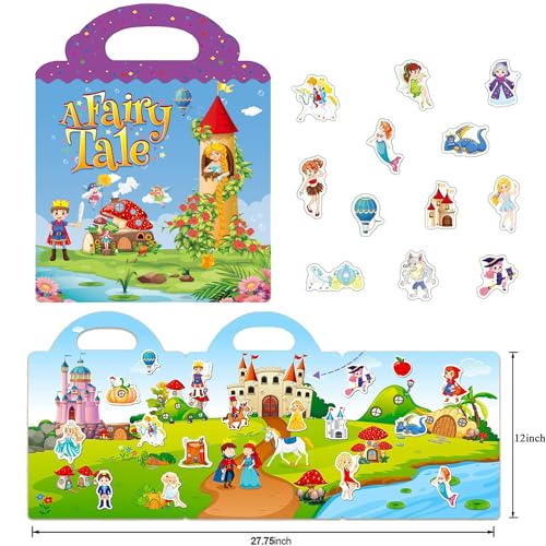 RUSON Reusable Sticker Book for Kids Fairy Stickers Educational Learning Toys Travel Stickers Activity Books for Toddler Girls Boys Age 3 Birthday Gifts - Image 5