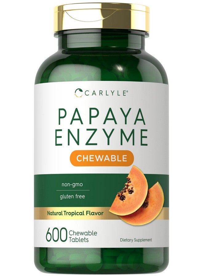 Carlyle Papaya Enzyme Chewable Tablets ; 600 Count ; Vegetarian Nongmo Gluten Free Formula ; Tropical Flavor - Image 1