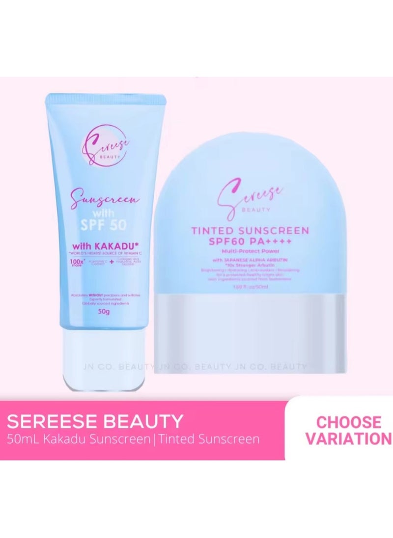 Sereese BEAUTY Sereese Beauty Kakadu Sunscreen SPF50 | Tinted Sunscreen SPF60 PA++++ with Collagen & Hyaluronic Acid Booster 