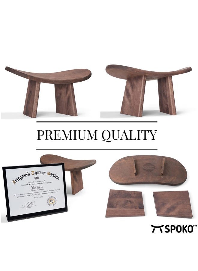 SPOKO Meditation Bench, Travel Seat Version, The Original Posture Certified Wood Kneeling Stool, Best Ergonomic Wooden Chair, Perfect Seat for Yoga, Prayer, Seiza, no Cushion Needed - Image 2