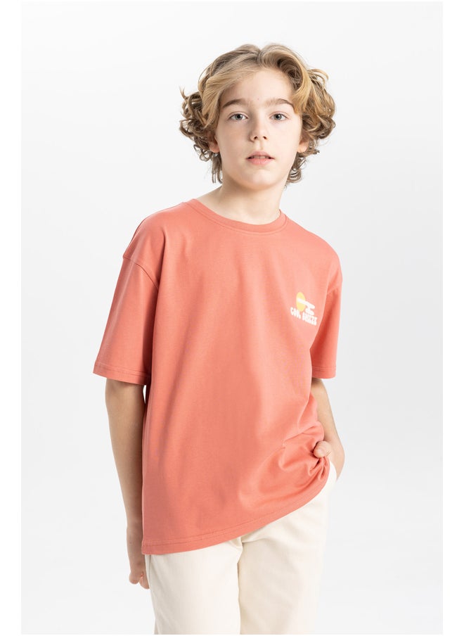 DeFacto - Boy Oversize Fit Crew Neck Knitted Short Sleeve T-Shirt - Image 1