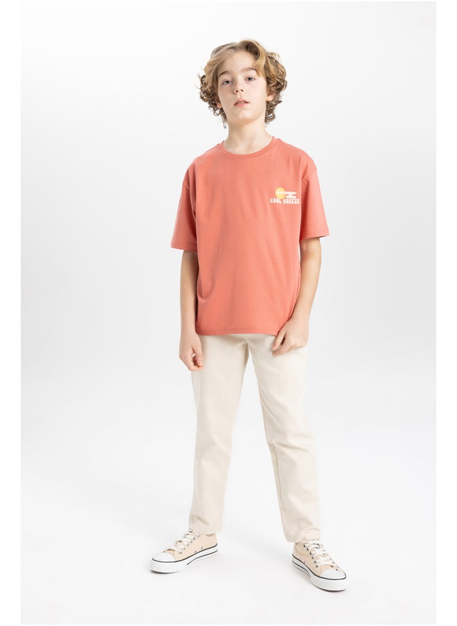 DeFacto - Boy Oversize Fit Crew Neck Knitted Short Sleeve T-Shirt - Image 1