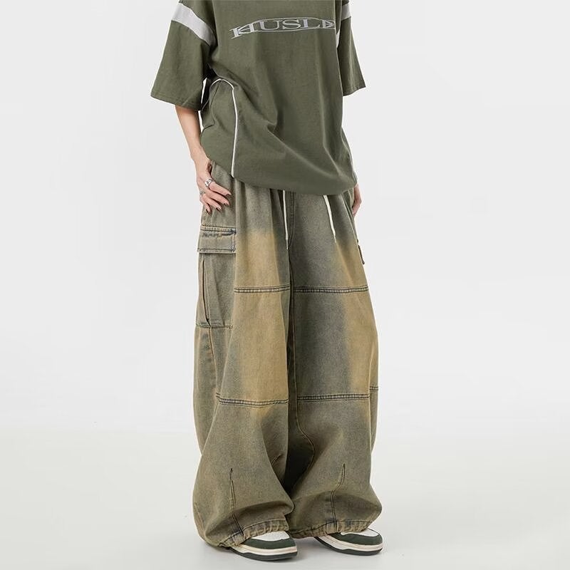 Japanese Style Tooling Pants For Men And Women American Style Street High Street Loose Wide-Legged Pants Girdle Trumpet Style Casual Pants - Image 5