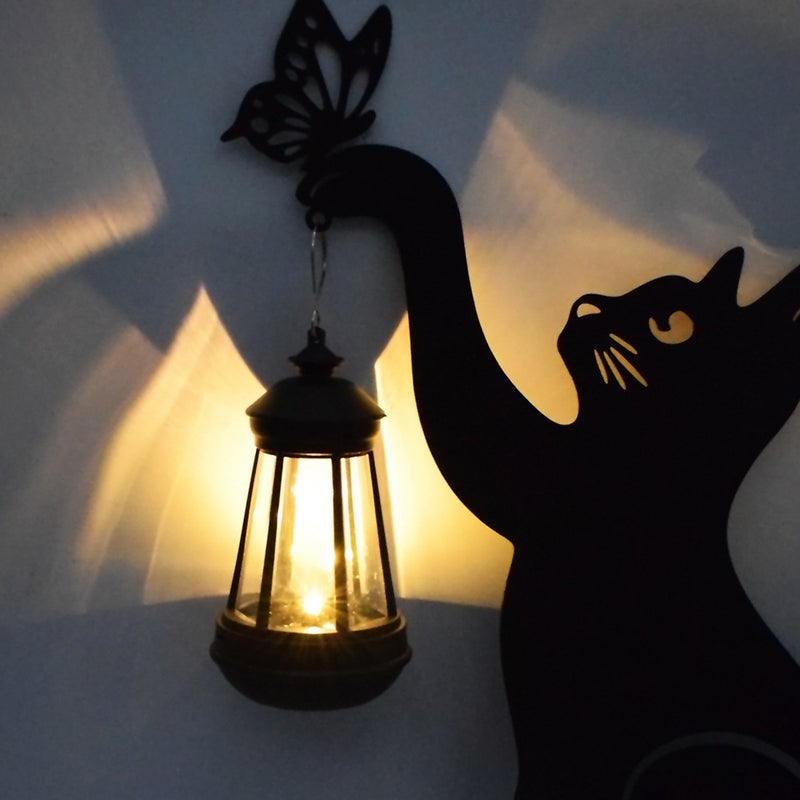 Outdoor Waterproof Lawn Stake Light Iron Cat Animal Shape for Home Garden Solar Decor - Image 3