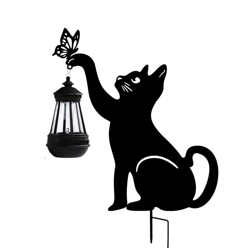 Outdoor Waterproof Lawn Stake Light Iron Cat Animal Shape for Home Garden Solar Decor - Image 4