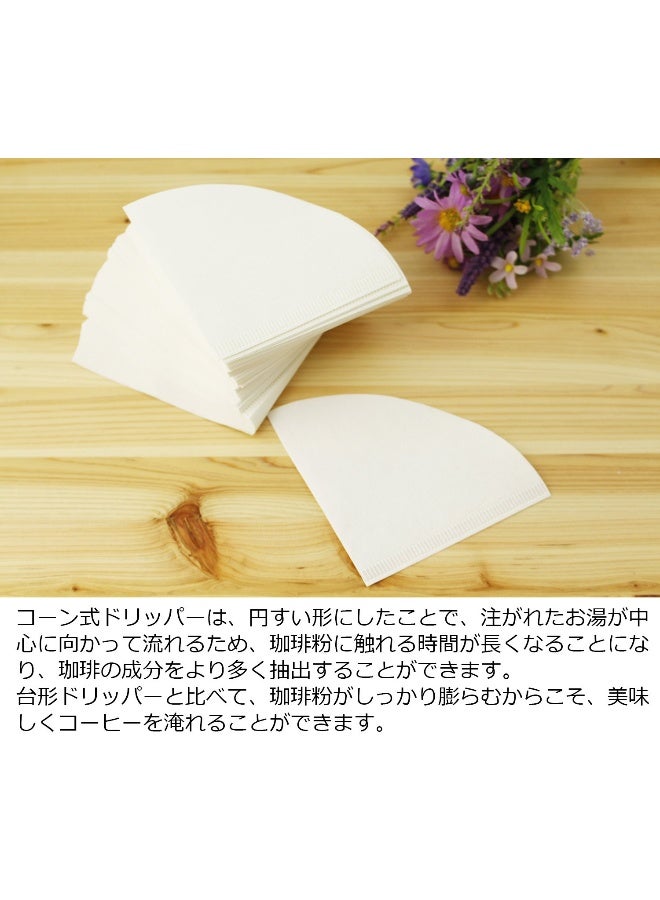 CAFEC 100-Pack Cone-shaped V60 02 Style Universal 1 to 4 Cup Disposable Pour-Over Drip Coffee Paper Filter made of Eco-Friendly Refined Virgin Pulp for Better Tasting Brewing Pour Over Dripper (White) - Image 4