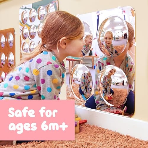 Spark & Wow Sensory Wall Toddler Mirror | Large | 4 Bubbles | for Ages 6m+ | Easy-to-Clean Acrylic | Stimulate Cognitive Development - Image 2